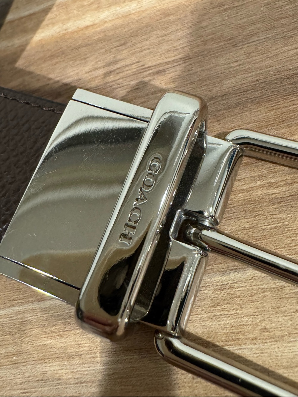Coach Reversible Black Brown Leather Belt Silver Tone Buckle Men’s